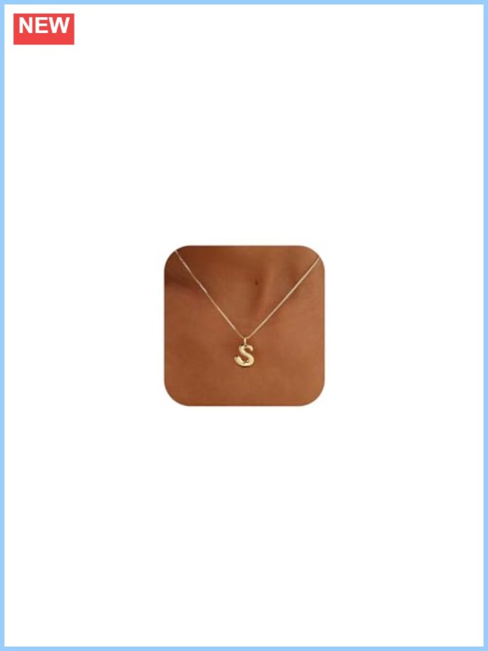 14k Gold Plated Initial Necklace for Women Trendy Bubble Letter Pendant Charm